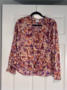 cabi Floral Wrap Blouse